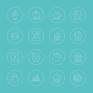 Coffee line icon set N3