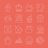 Coffee line icon set N5