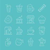 Coffee line icon set N7