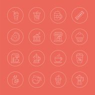 Coffee line icon set N8