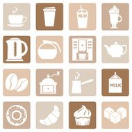 Vector Set of Coffee Icons Icons for Shop