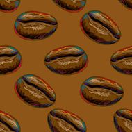 Seamless pattern with coffee beans N2