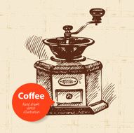 Hand drawn vintage coffee background N7