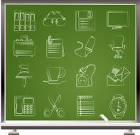 Business and office objects icons N8