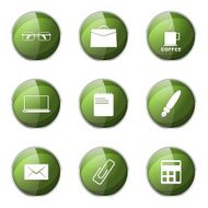 Office Work Green Vector Button Icon Design Set N6