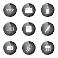 Office Work Black Vector Button Icon Design Set N5