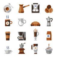 Coffee Icons Flat Set N2