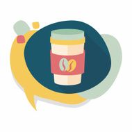 takeaway coffee flat icon with long shadow eps10 N13