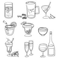 Drinks Line Art Set