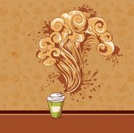 Seamless pastry and coffee waves concept