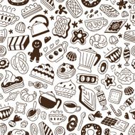 coffee and sweets - seamless pattern N2