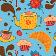 Tea seamless pattern