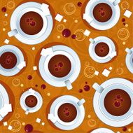 Seamless pattern with coffee cups
