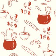 Seamless coffee pattern with pot