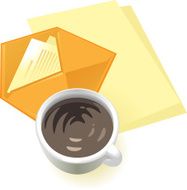 Icon of letter and coffee