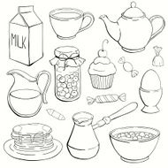 vector breakfast set N2