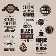 Retro coffee logotypes set Vector design elements Vintage badges and labels