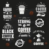 Retro coffee logotypes set Vector design elements Vintage badges and labels N2