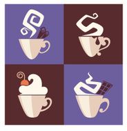 hot and sweet coffee vector cups collection