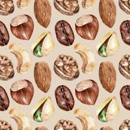 Seamless pattern with nuts