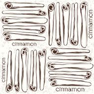 Seamless pattern with cinnamon sticks Hand-drawn vector illustration