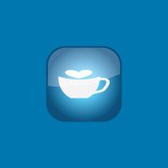 coffee button icon flat vector illustration eps10 N2