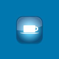 coffee button icon flat vector illustration eps10 N5