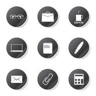 Office Work Black Vector Button Icon Design Set N6