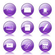 Office Work Violet Vector Button Icon Design Set N8