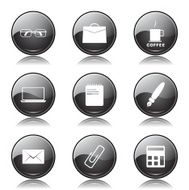 Office Work Black Vector Button Icon Design Set N9