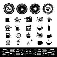 cup and coffee icon set N4