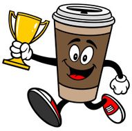 Coffee Running with Trophy