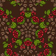 Berries leaves shoots and grains of coffee N5