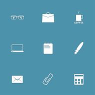 Office Work Vector Icon Design Set