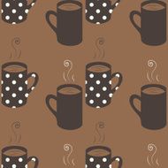 Seamless pattern with dotted cofee cups