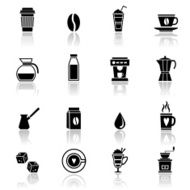 Coffee icons black