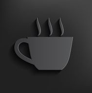 Coffee symbol on black background clean vector