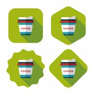 takeaway coffee flat icon with long shadow eps10 N17