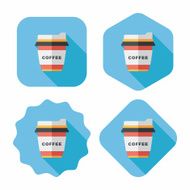 takeaway coffee flat icon with long shadow eps10 N18