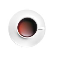 White porcelain Cup of black coffee