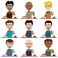 hipster working with computer
