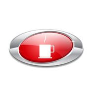 Coffee Sign Red Vector Icon Button N2