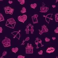 Vector Seamless Pattern Background for Valentines Day