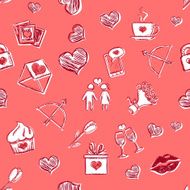 Vector Seamless Pattern Background for Valentines Day N2