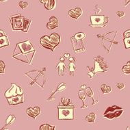 Vector Seamless Pattern Background for Valentines Day N3