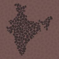 India map made of roasted coffee beans Vector illustration