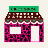 coffee shop and house- Illustration