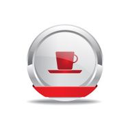 Mug Sign Red Vector Icon Button N3