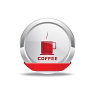 Coffee Sign Red Vector Icon Button N3