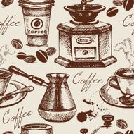 Vintage coffee seamless pattern